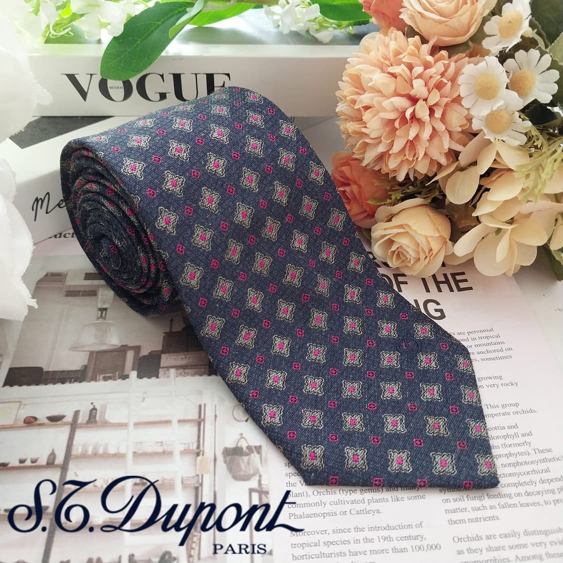 에스.티. 듀퐁 넥타이 자카드 패턴 8.5cm A+~A등급 K2080
 상품이미지1