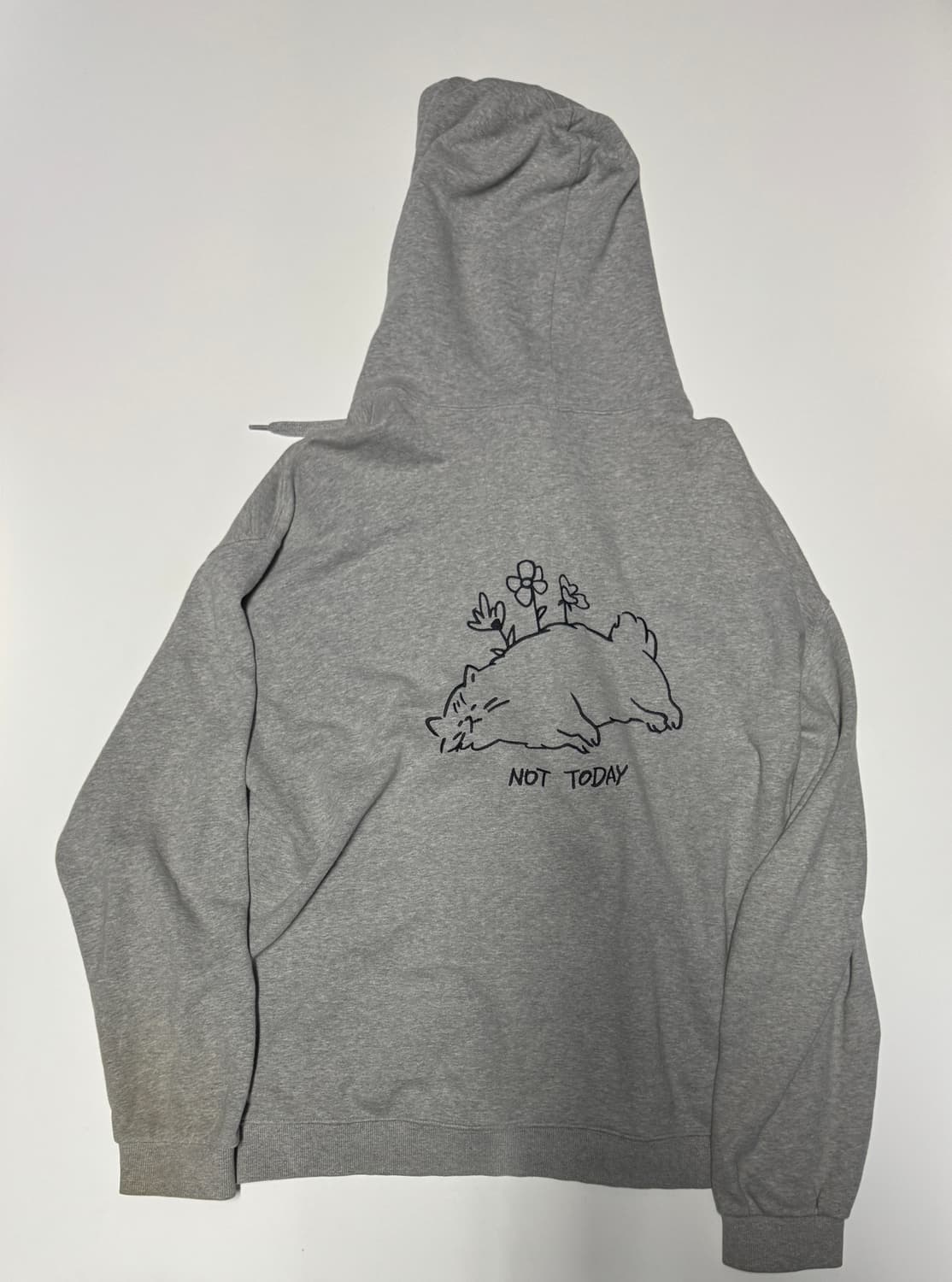꼼파뇨 Not today 뒷 프린팅 오버핏 후드집업 XL ~ 2XL 상품이미지1