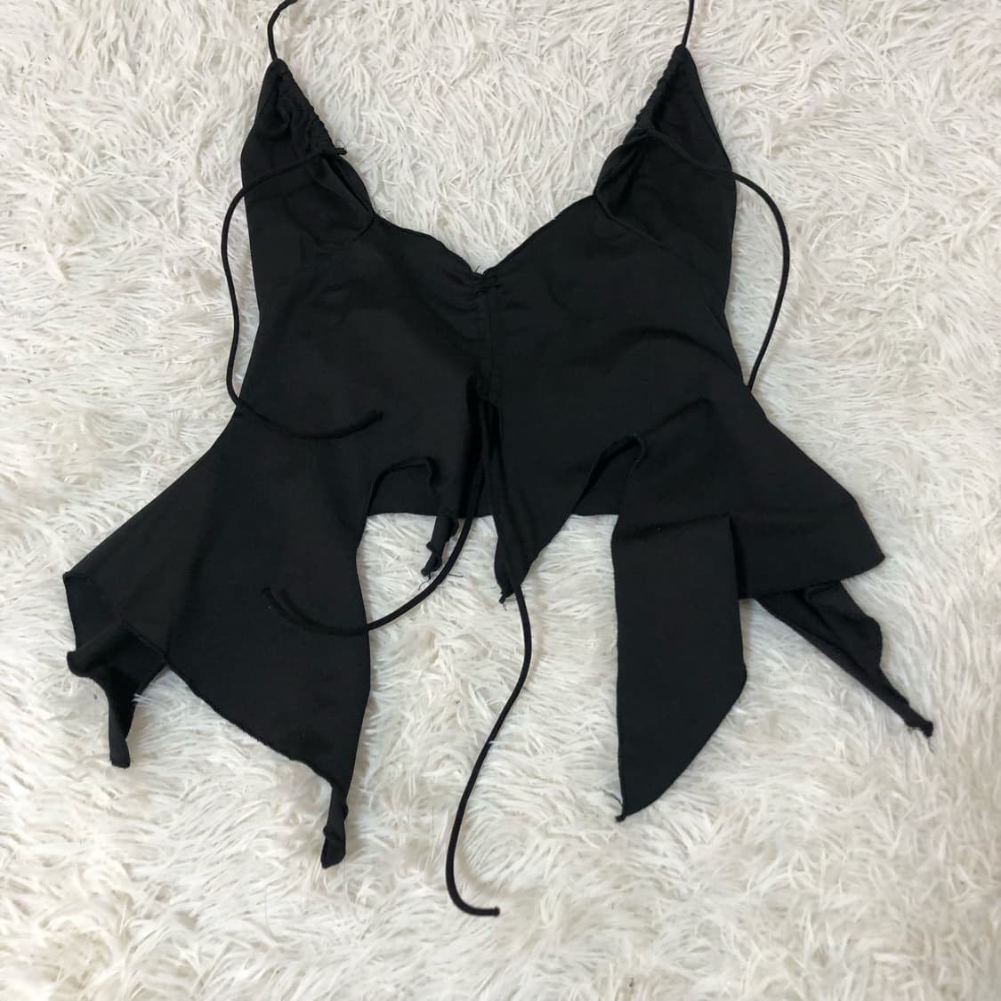 빈티지 블랙 셔링 나시 탑 상품이미지7