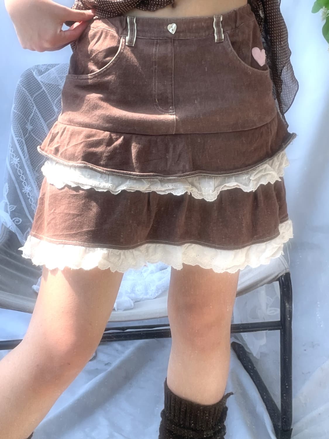 Brown can can mini skirt 상품이미지2