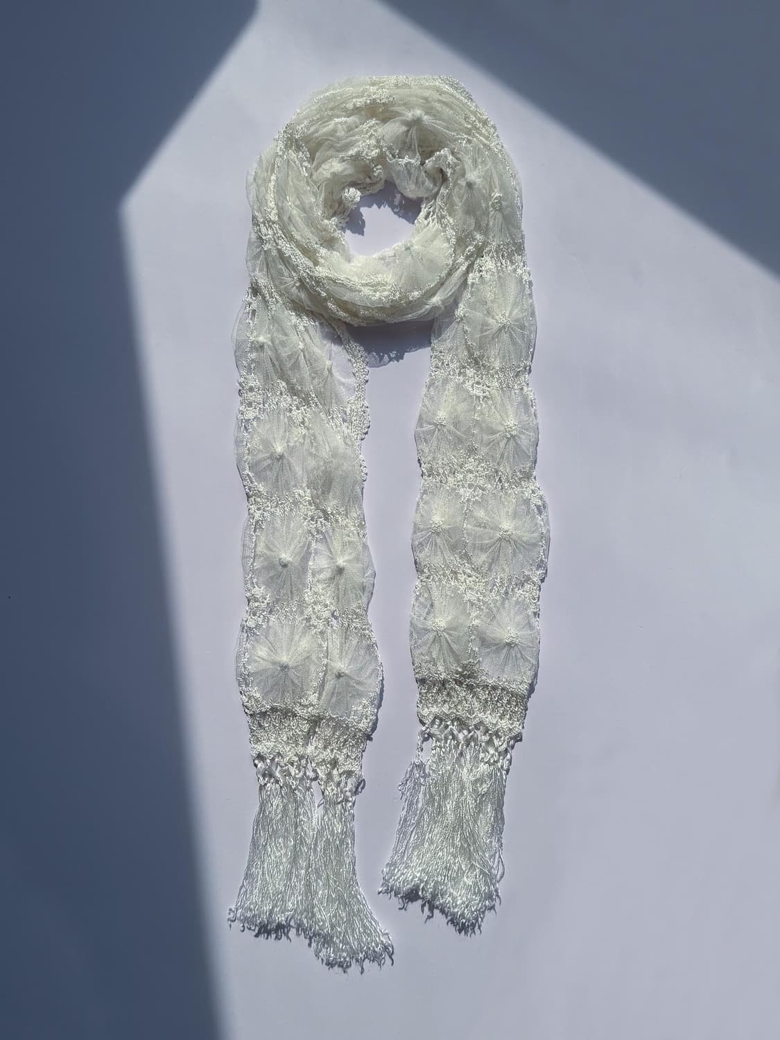 Fringed Floral Shirring Muffler 0272 상품이미지1