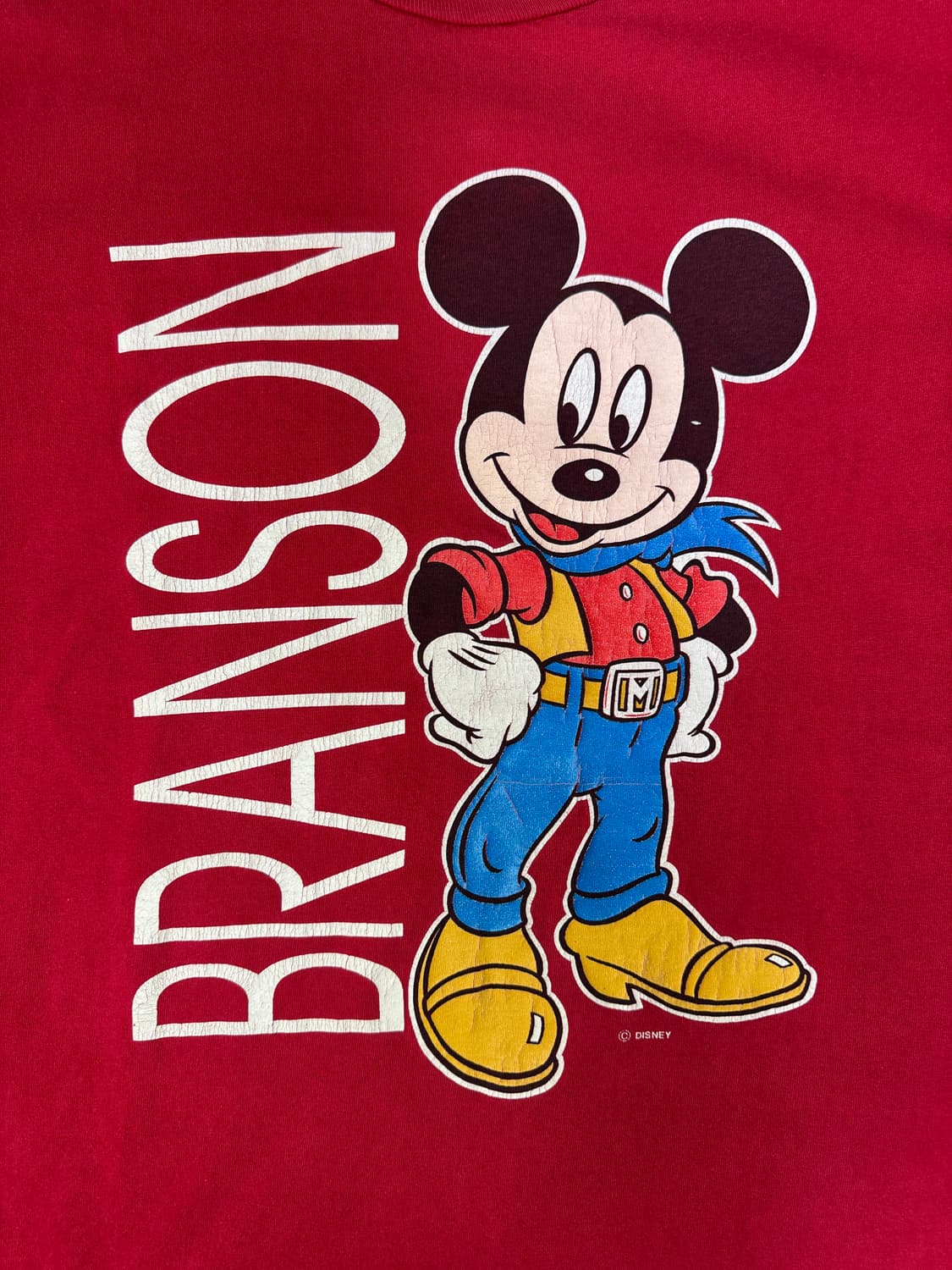 빈티지 90s 디즈니 벨바쉰 미키마우스 BRANSON 티셔츠 XL 상품이미지2