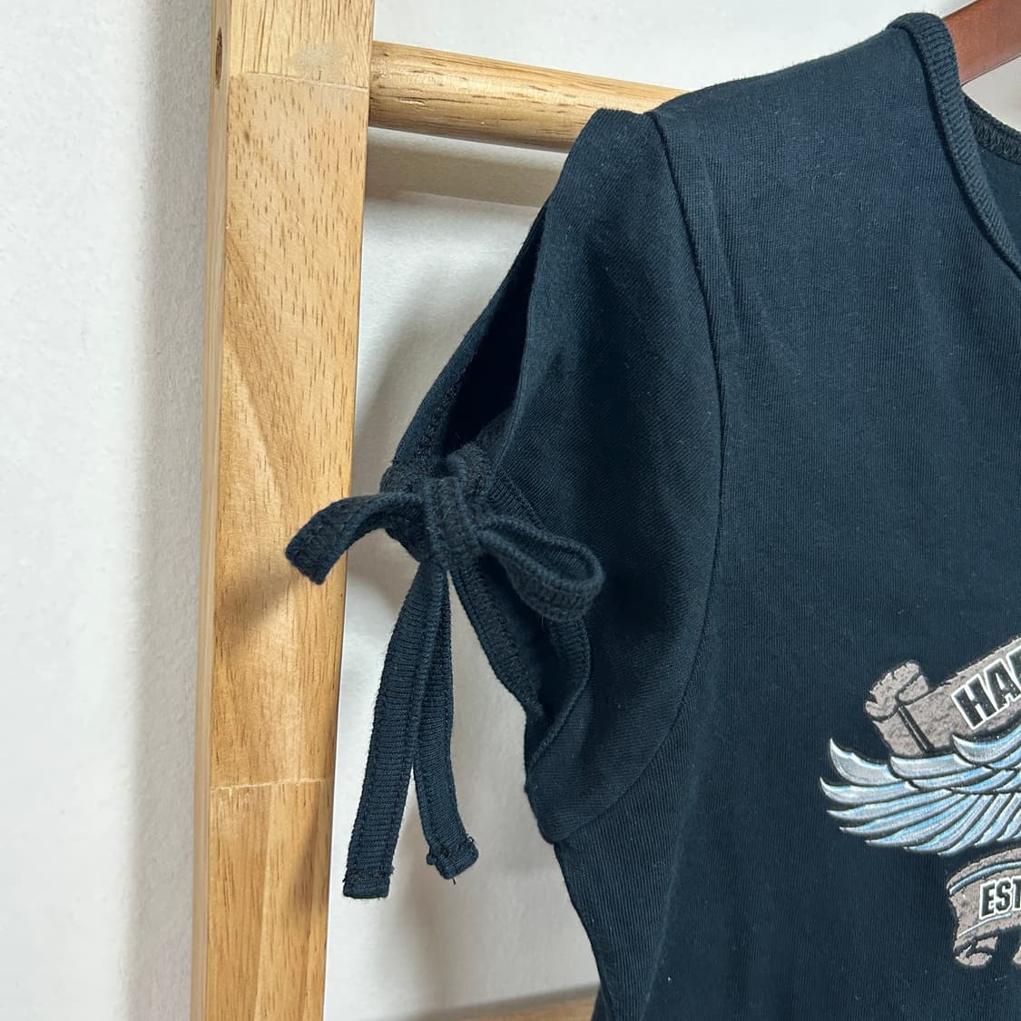 할리 데이비슨 빈티지 그래픽 크롭 티셔츠 네이비 상품이미지5