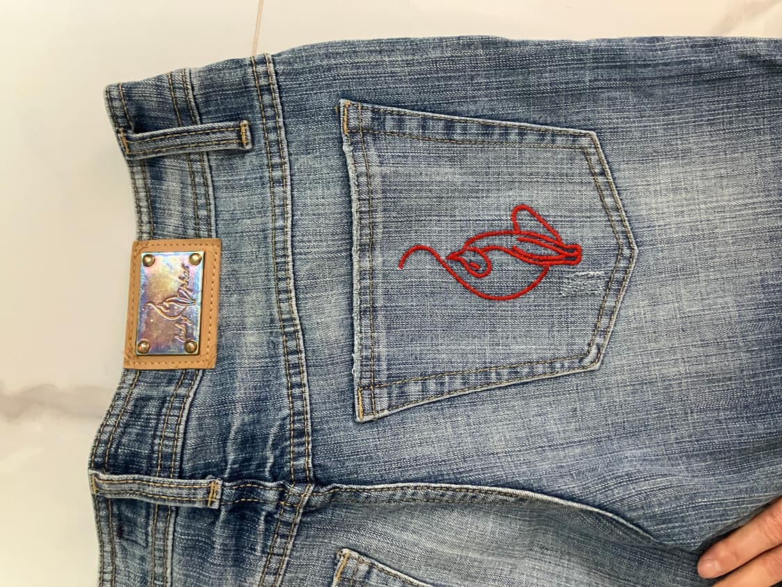 baby phat 2000s Y2K 카프리 롤업 청바지 크롭 데님 팬츠 상품이미지5