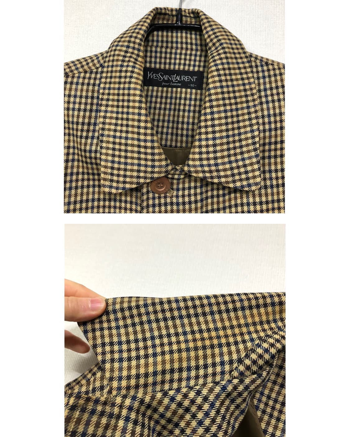 YSL 입생로랑 남성 오버핏 헤링턴 블루종 울 자켓 _ 카키 상품이미지7