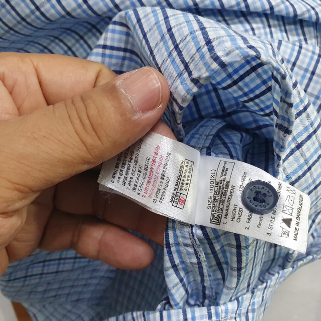 콜핑 반팔 체크 등산 셔츠(100) 상품이미지4