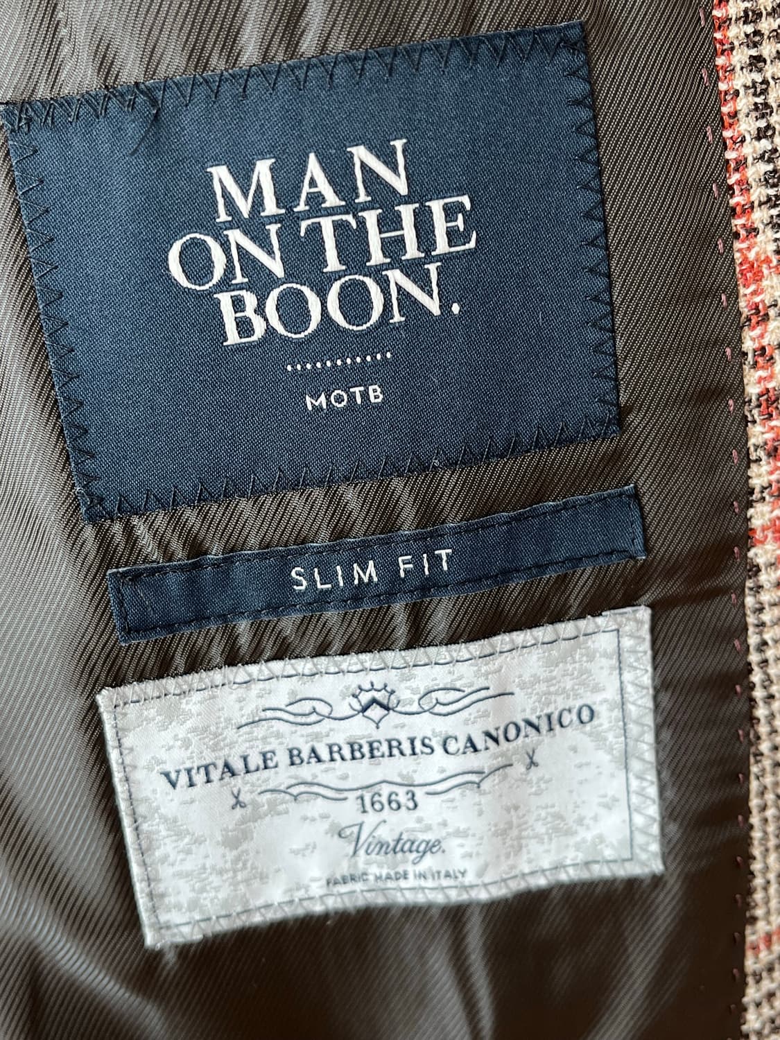 맨온더분 브라운 체크 블레이저 FABRIC MADE IN ITALY 상품이미지5