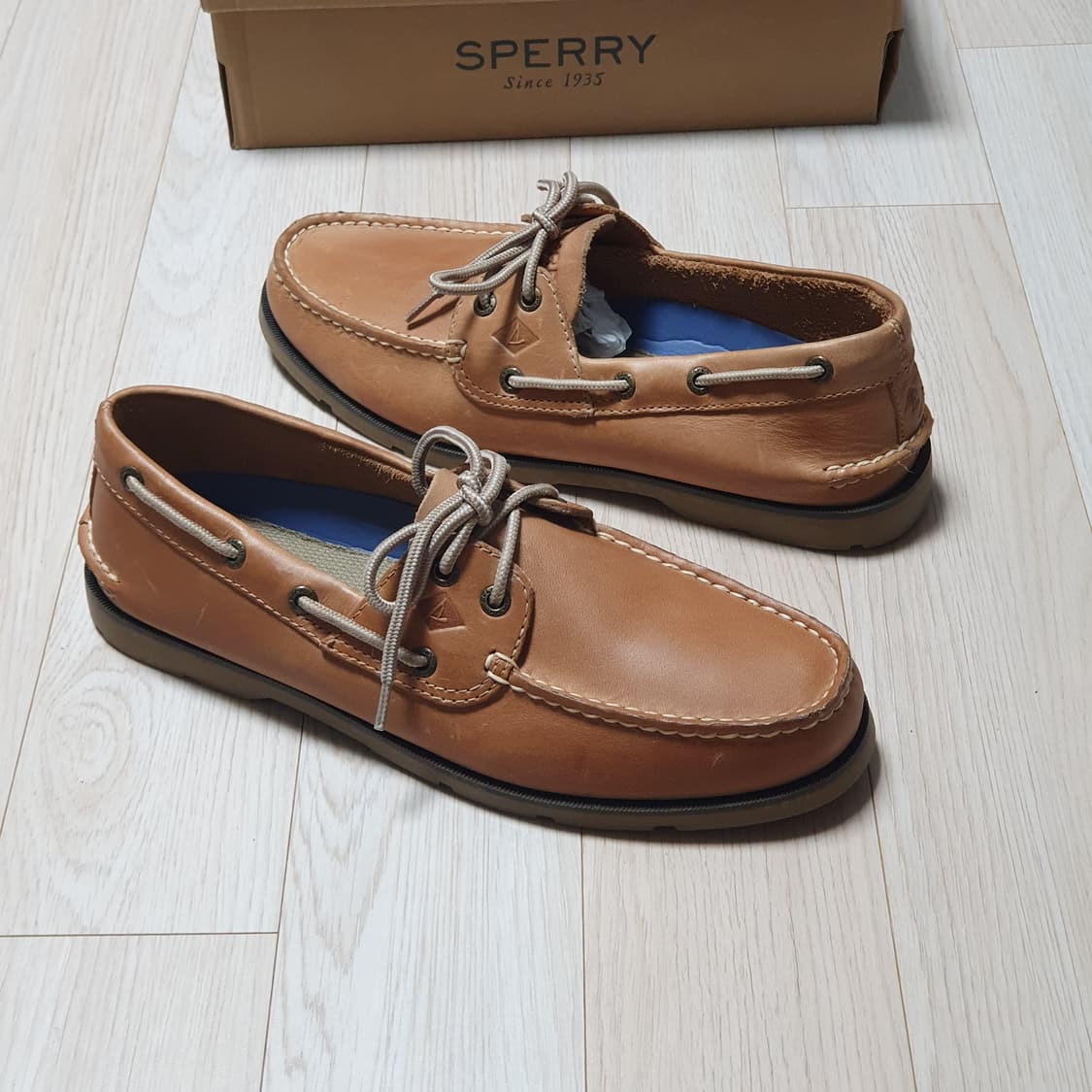 270 스페리 보트 데크슈즈 로퍼 구두 레더 카멜브라운0777894 상품이미지3