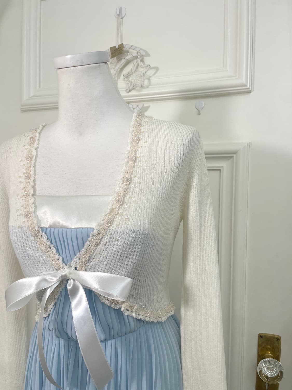LEST ROSE ivory beads point bolero cardi 상품이미지9