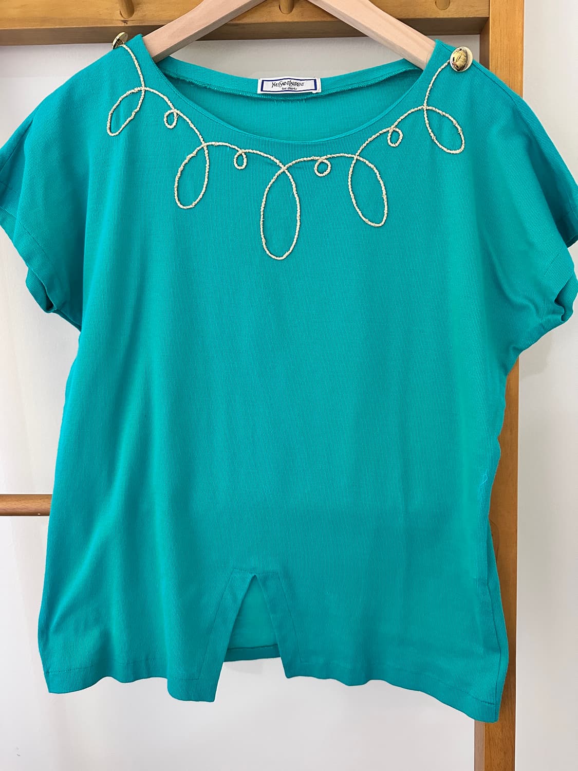 입생로랑 자수 반팔티셔츠 상품이미지1