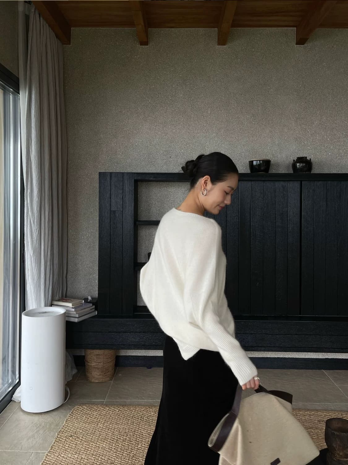 아이보리 오버핏 니트 상품이미지4