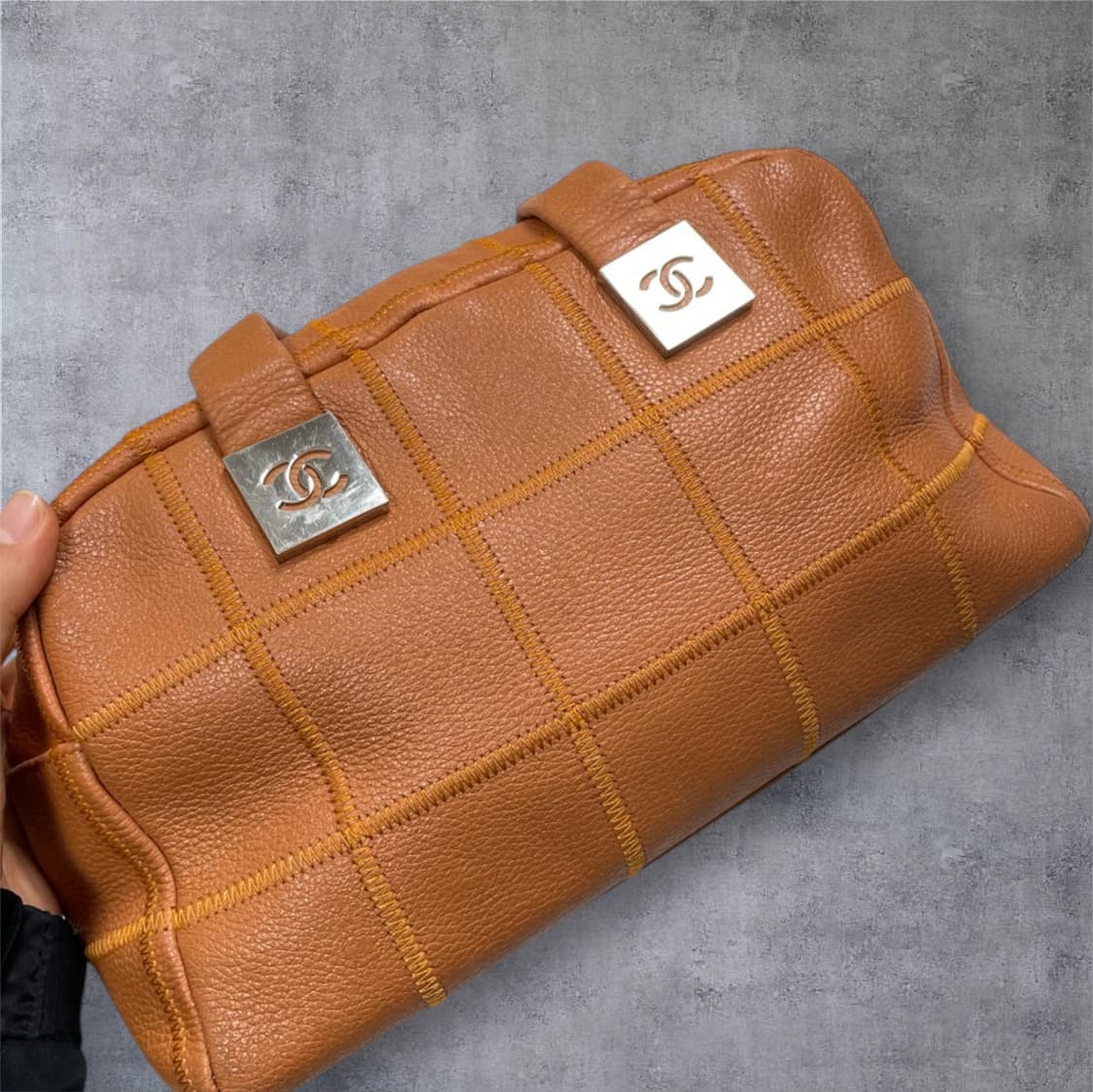 샤넬 Chanel 브라운 빈티지 가죽 보스턴백 숄더백 상품이미지6