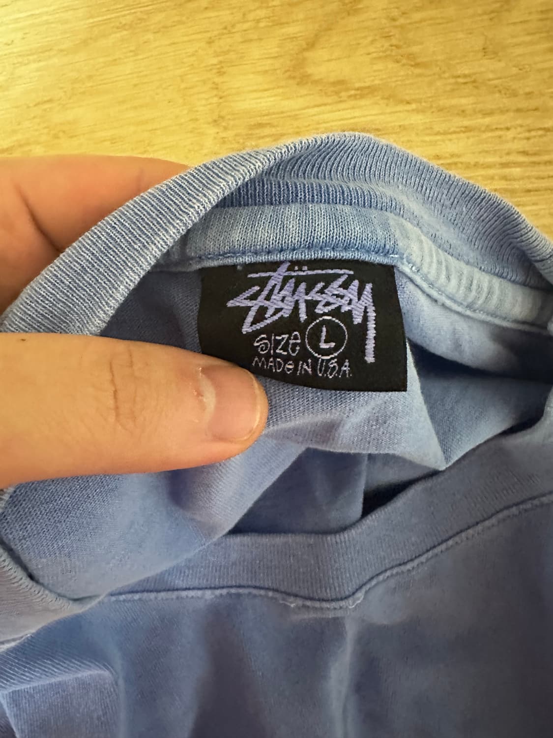 스투시 x 아워레가시 드롭 쉐도우 티셔츠 블루 상품이미지3