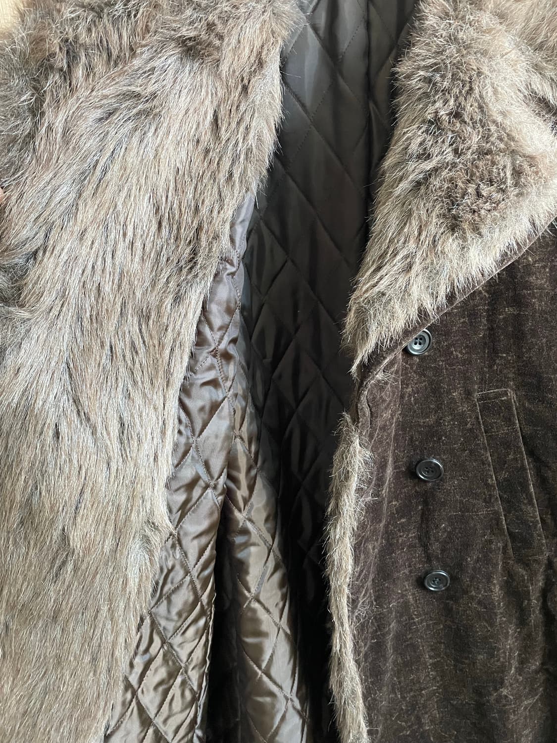 토네이도마트 벨루어 퍼 트리밍 코트 상품이미지7