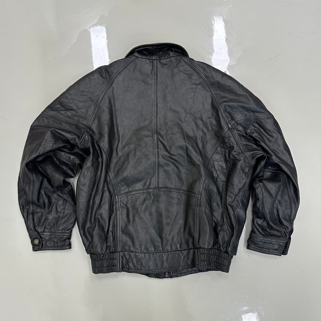 빈티지 램스킨 레더 봄버 자켓 상품이미지5