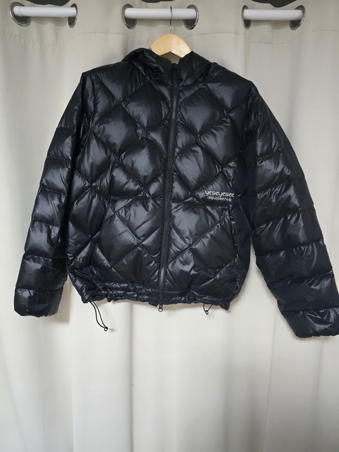 예스아이씨 다이아 퀼팅 후드 경량패딩 블랙 m 상품이미지1