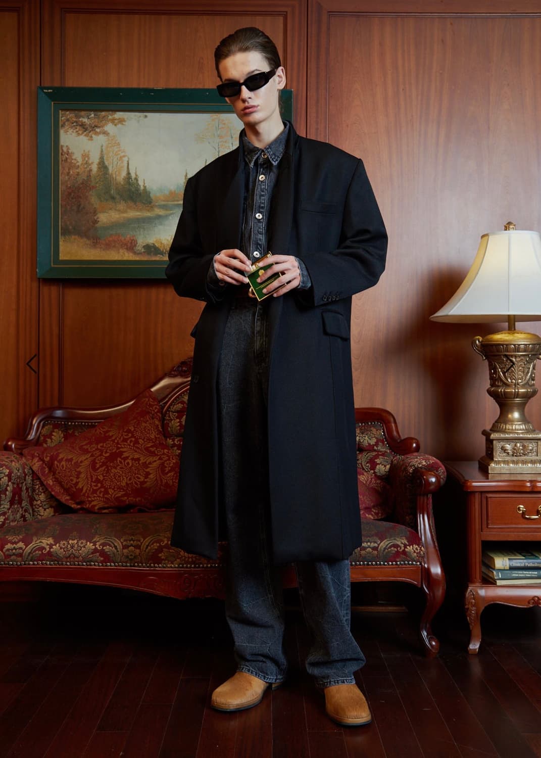 STU 라운드 카라리스 코트 L 상품이미지1