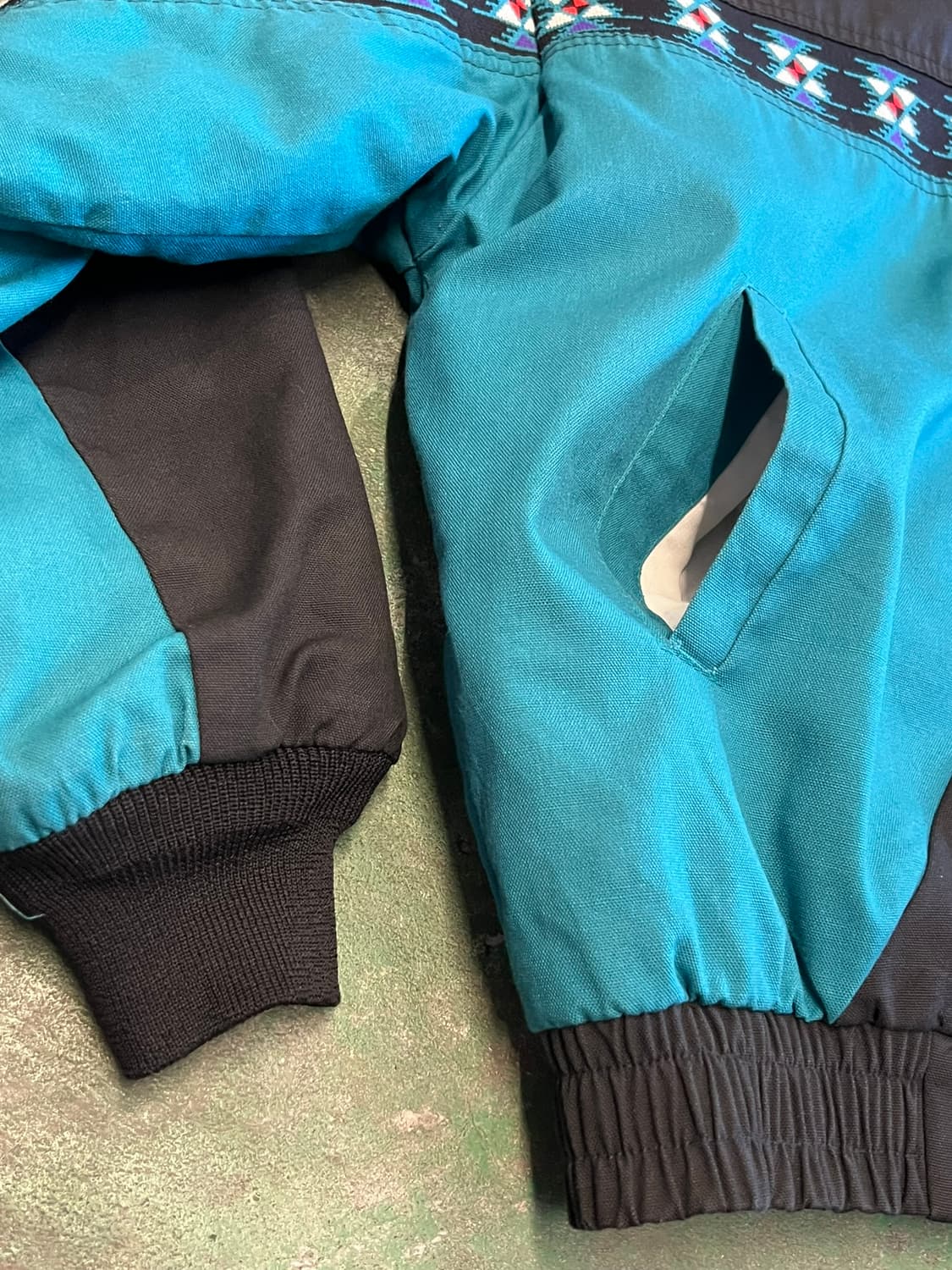 90's [M] 웨스턴 아즈텍 네이티브 패턴 블랭킷 빈티지 자켓 상품이미지4