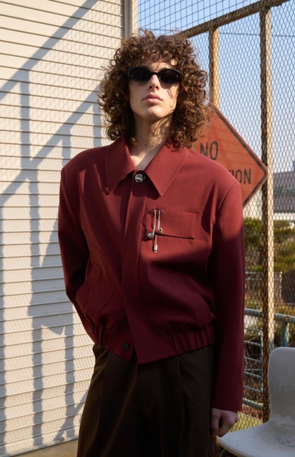 웨이비니스 터널링 울 자켓 버건디 2사이즈 상품이미지1