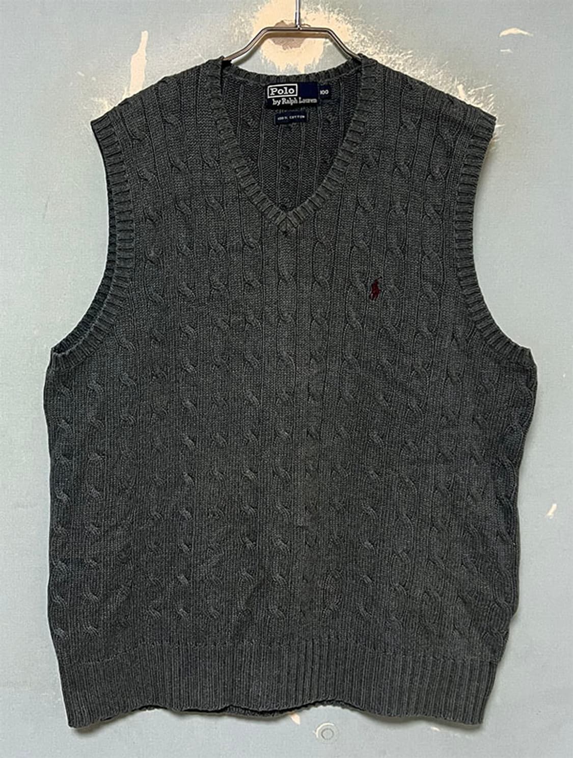 POLO 폴로 남자 꽈배기 니트조끼 캐주얼 L 100-105 상품이미지1