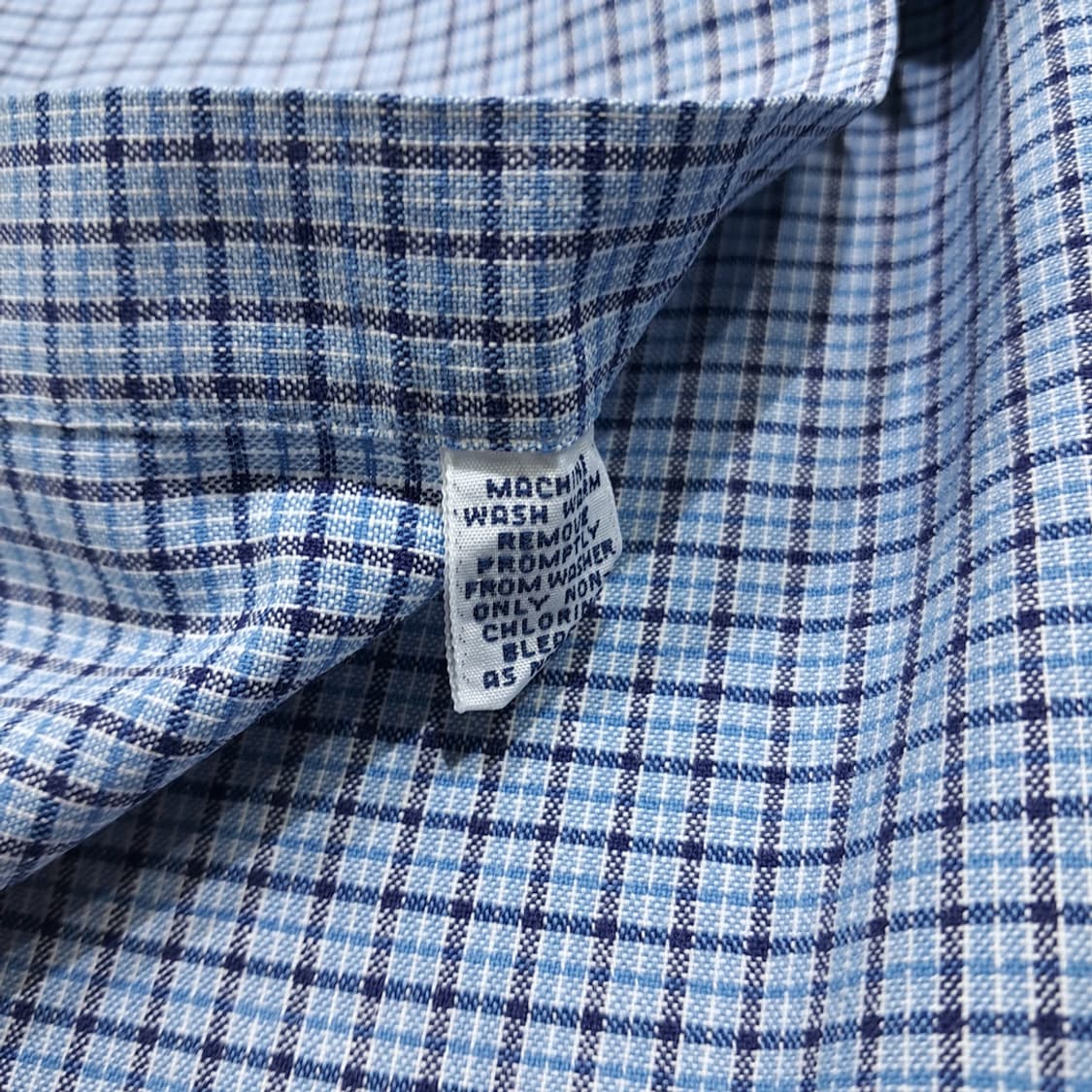 CL757 L 폴로 90s 코튼 마이크로체크 블루네이비 셔츠 남방 상품이미지5