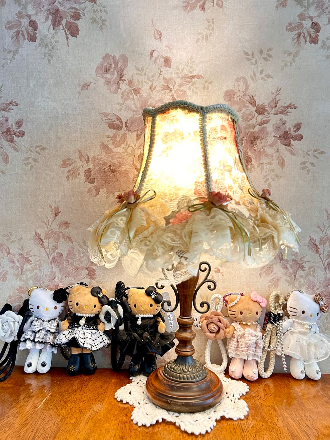 (2)롱다리키티 커스텀키링_ 🖤화이트 트위드 상품이미지4