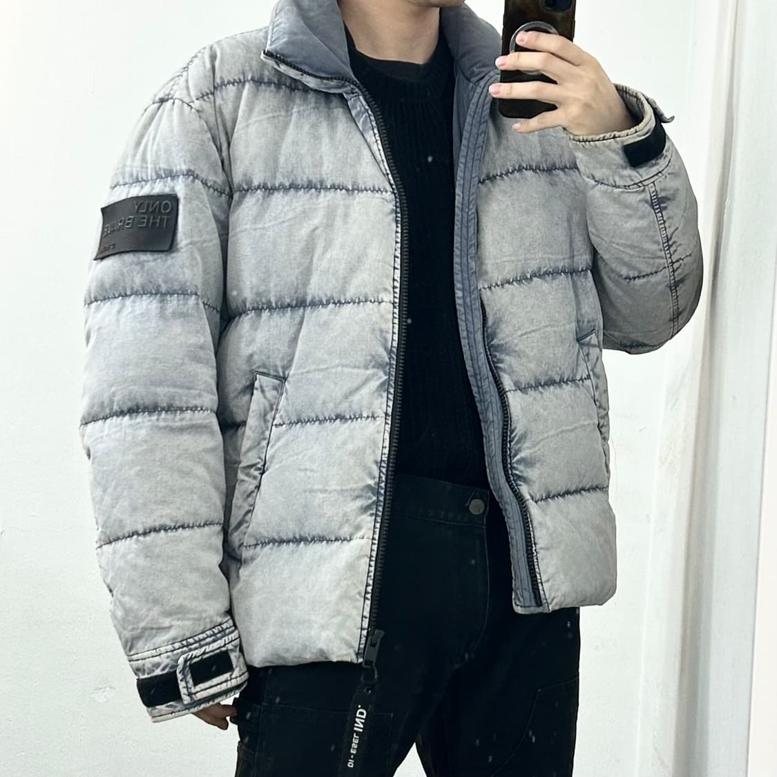 디젤 구스다운 워시드 데님 푸퍼 패딩 상품이미지4