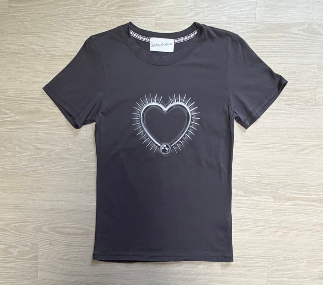 2000아카이브스 SPIKE HEART T SHIRTS (BLACK)  상품이미지3