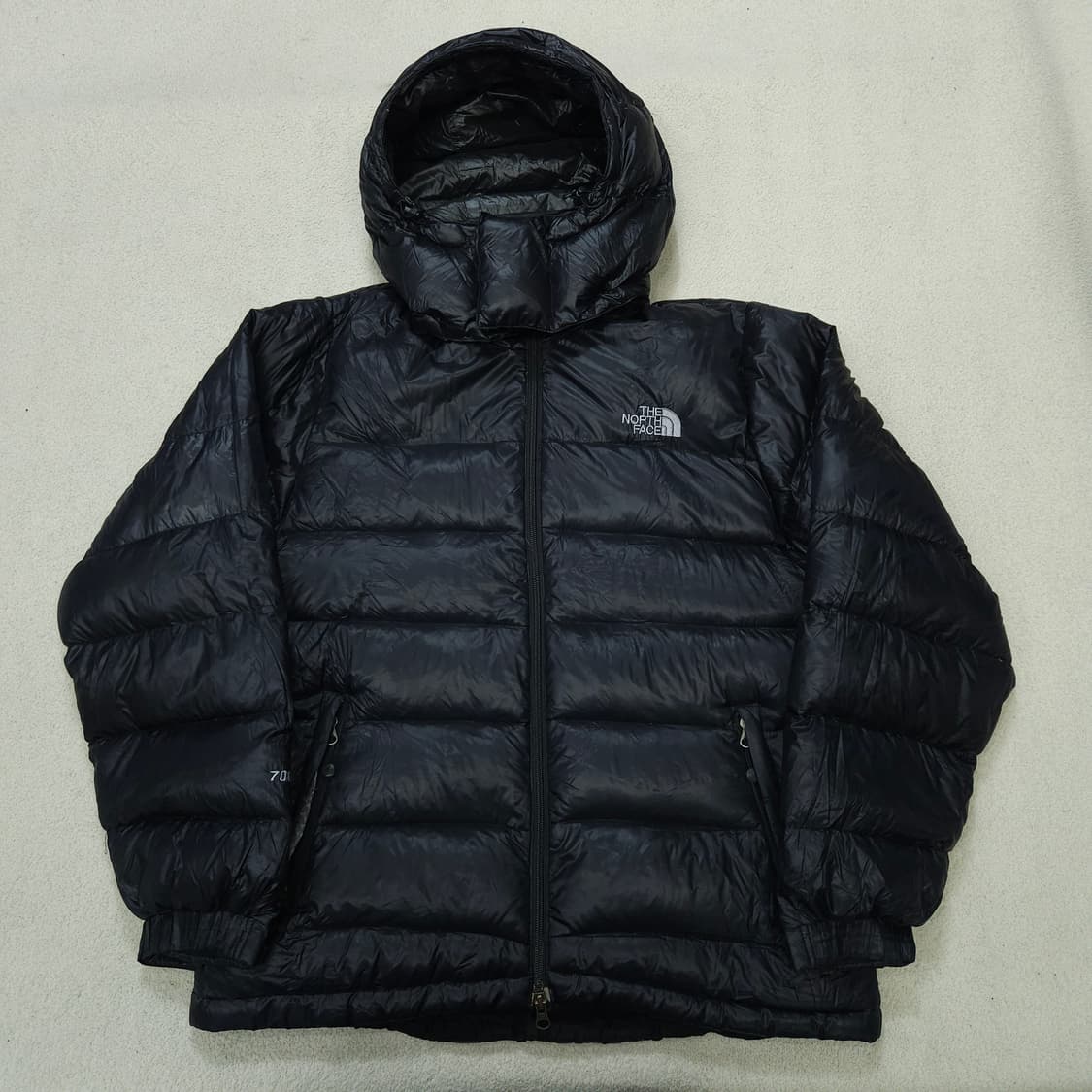 노스페이스 700필 구스 다운 후드 패딩 100 블랙 상품이미지2
