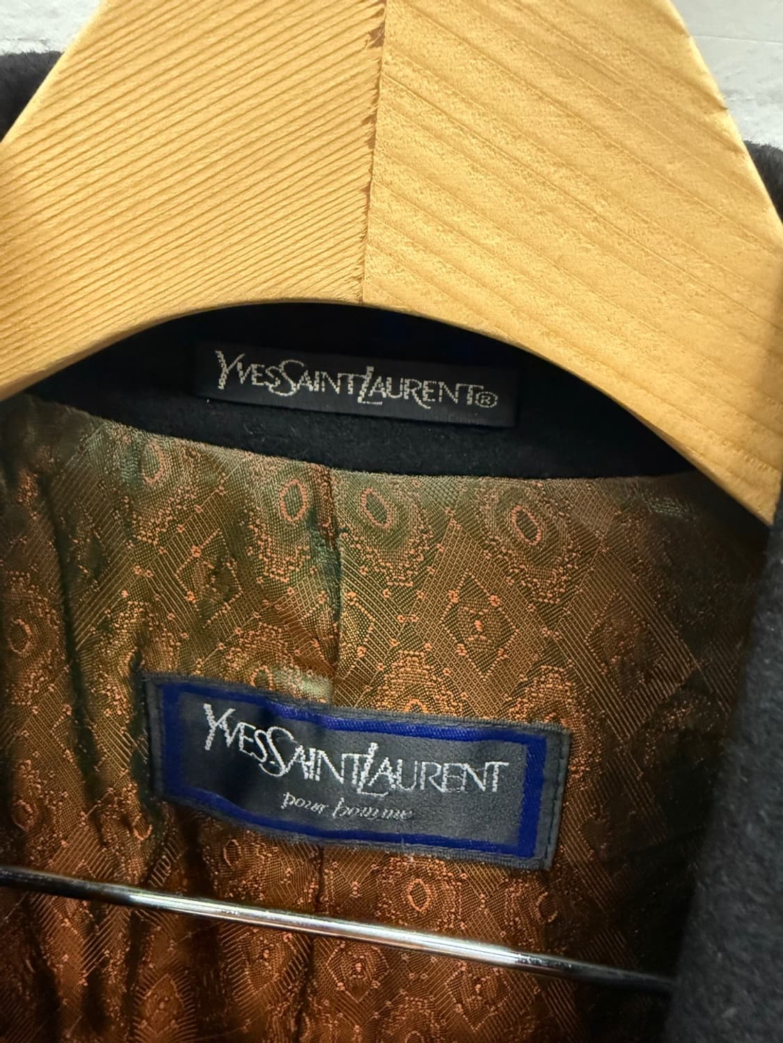 YSL 울 롱 코트 블랙 46 (남성95) 상품이미지2