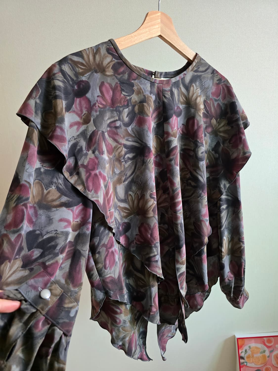 Japanese Vintage Floral Frill Blouse 상품이미지3