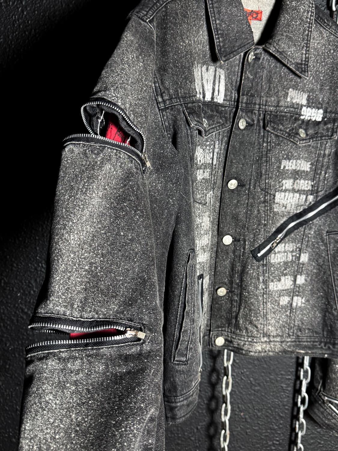 MAD PUNKS – Acid Wash Multi-Zip Denim JK 상품이미지3