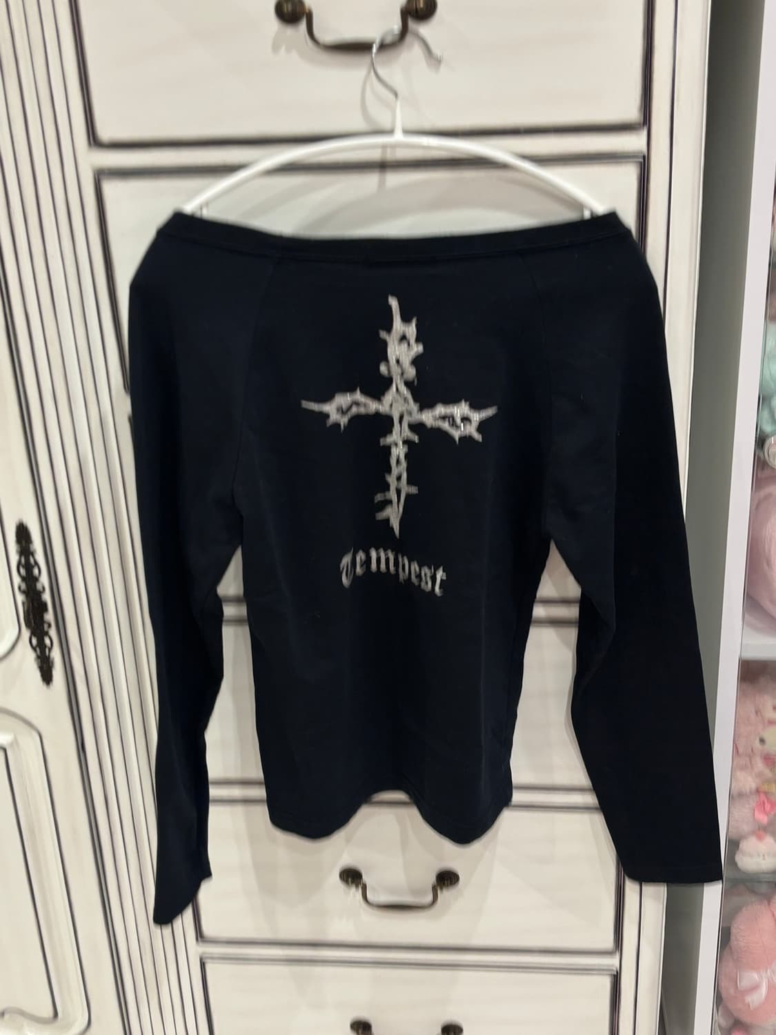 갸루 걀펑 Y2K 와투케 펑투케 오네갸루 블랙 롱슬리브 상품이미지1