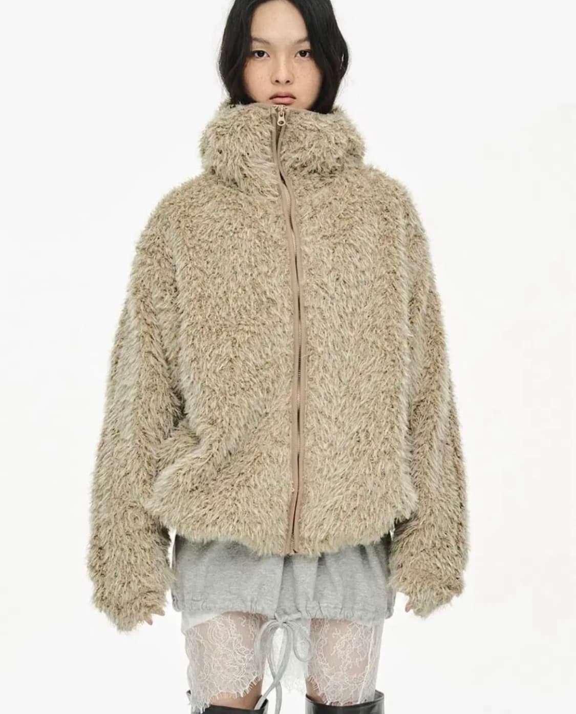 세릭 바라클라바 집업 베이지 상품이미지1