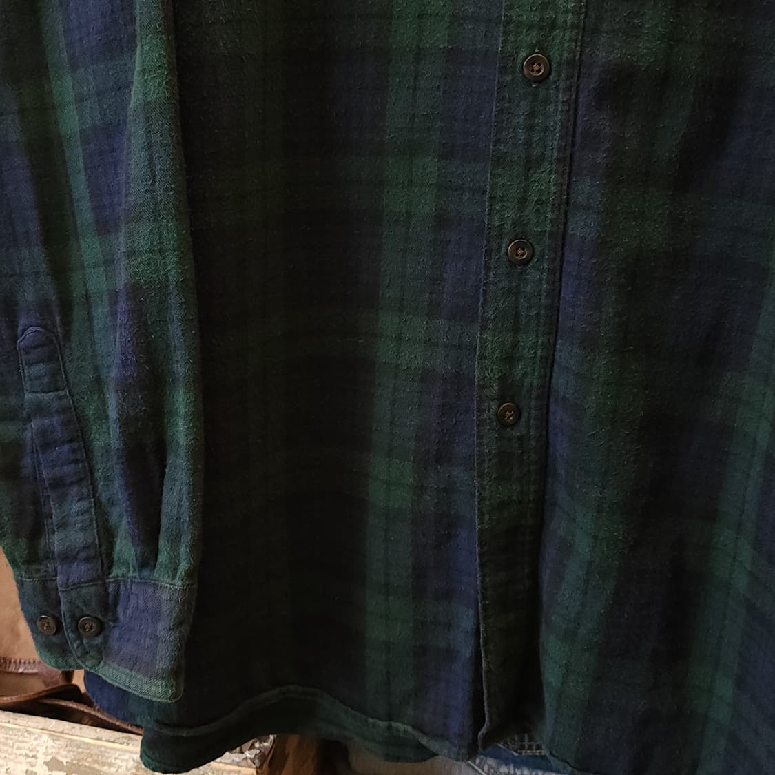 90s 엘엘빈 체크셔츠 플란넬 셔츠 헤비코튼 빅셔츠 블랙와치 xxl 상품이미지8