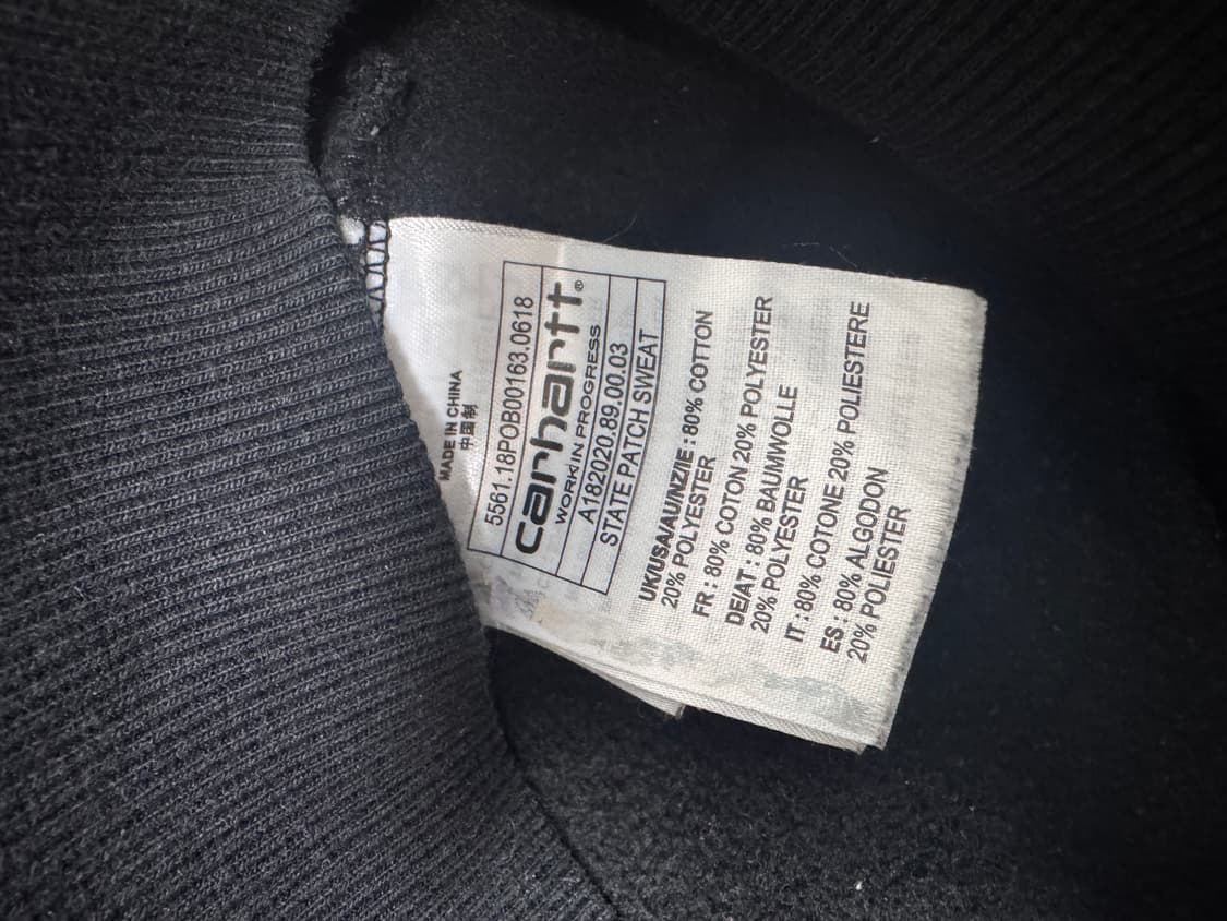 칼하트 wip 스테이트 패치 맨투맨 블랙 상품이미지2