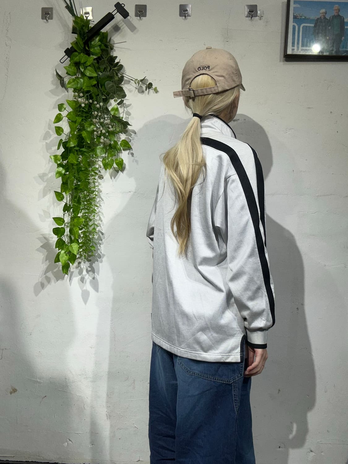 챔피온 재팬 오버핏 블랙 사이드 라인 라이트 그레이 져지 트랙탑 S 상품이미지3