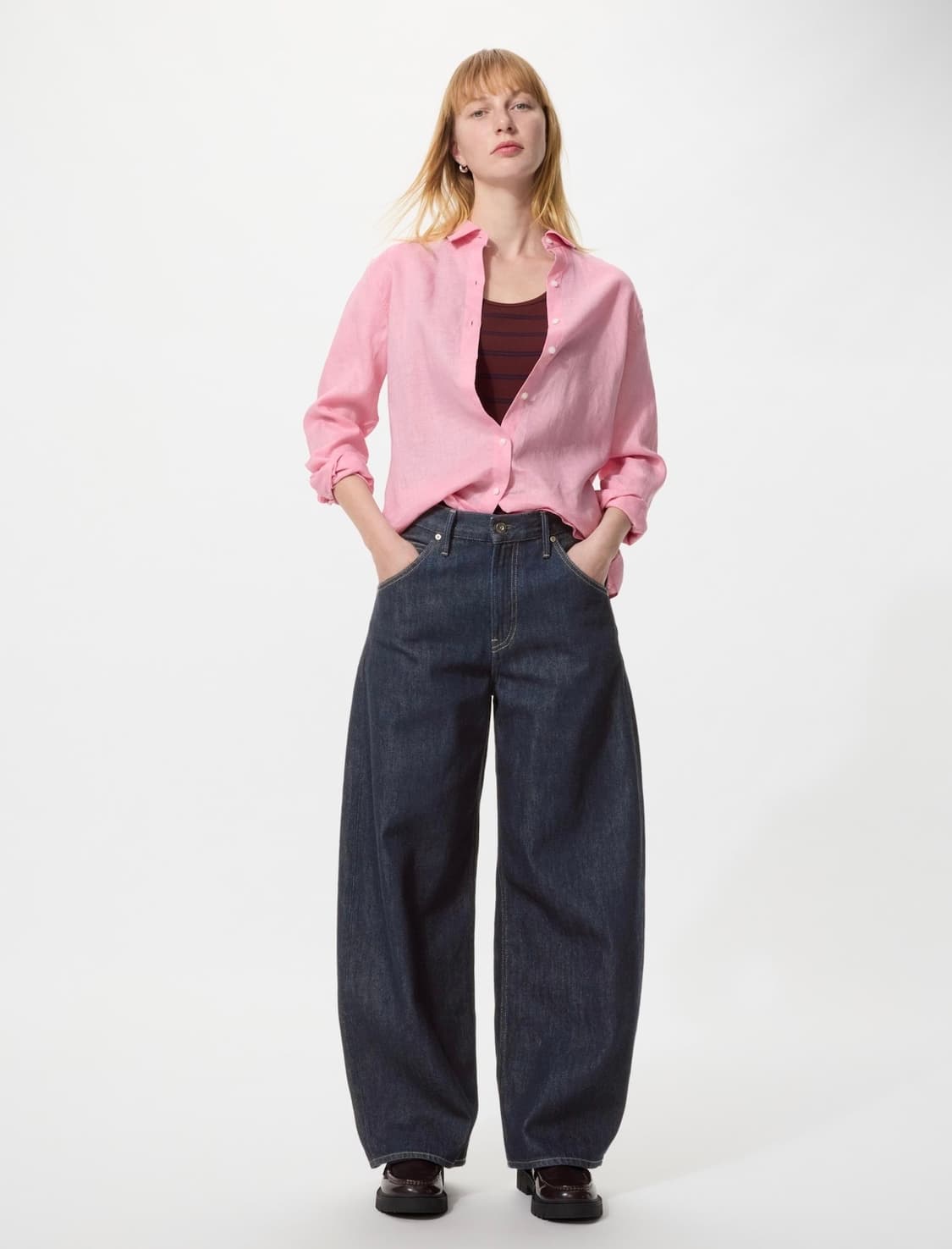 [30] 유니클로 배기커브진 네이비 상품이미지4