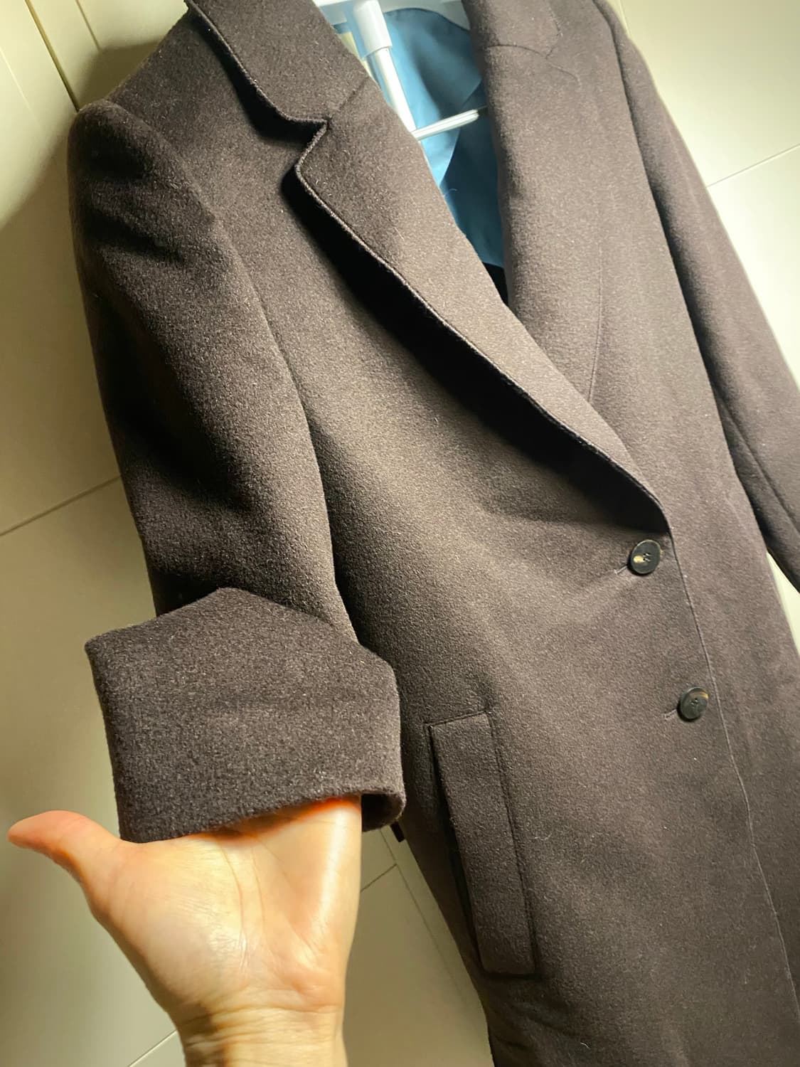 오즈세컨 모 캐시미어 혼방 브라운코트 상품이미지4