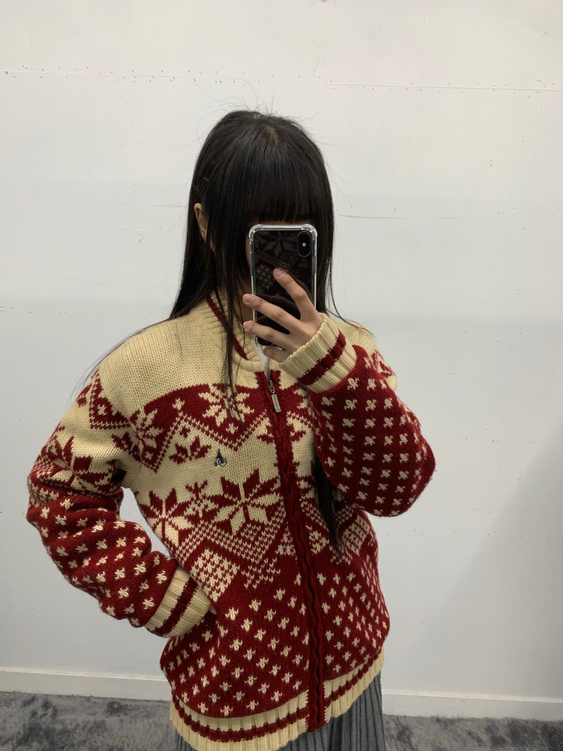 빈폴 노르딕 패턴 니트 집업 상품이미지1