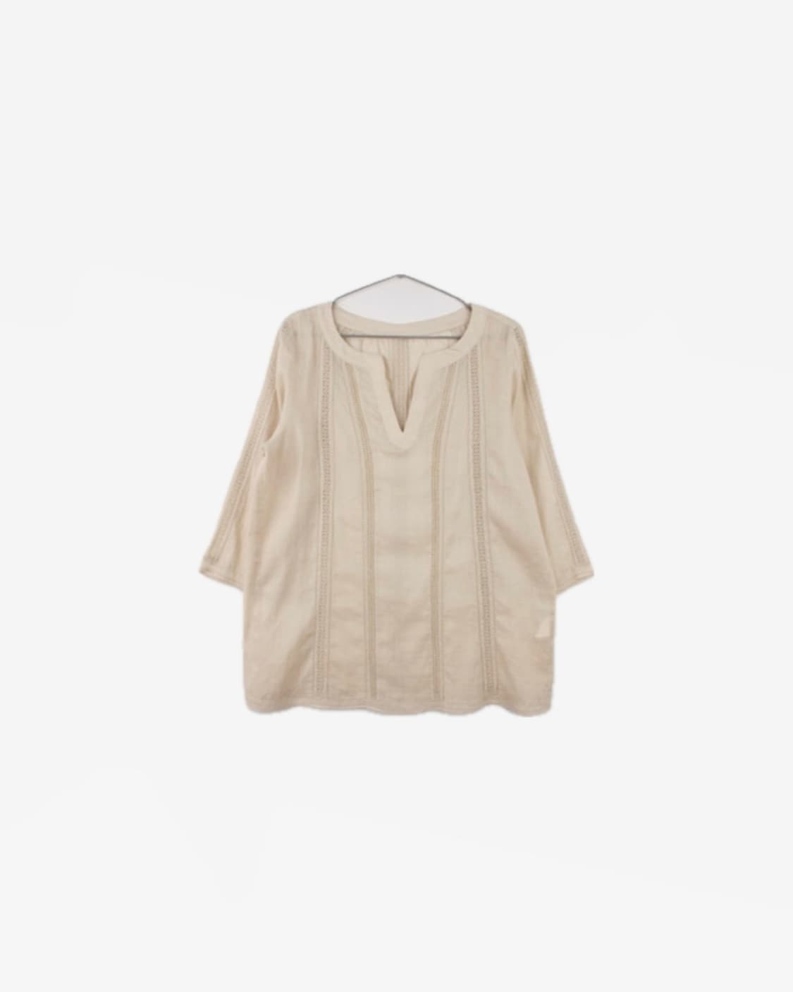 Boho Lace Trim V-Neck Blouse 상품이미지2