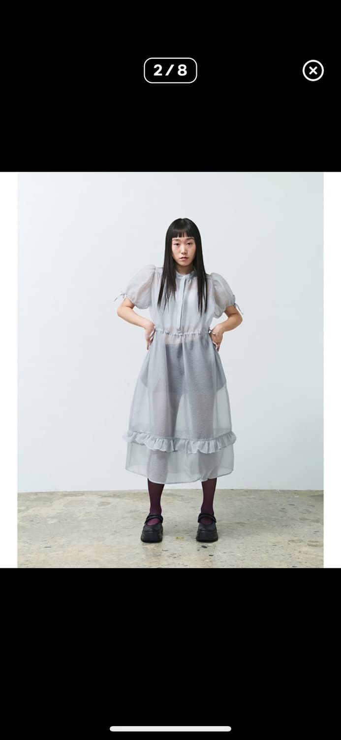 Saengin Studios. 로맨틱 셔링 오르간자 드레스 상품이미지2