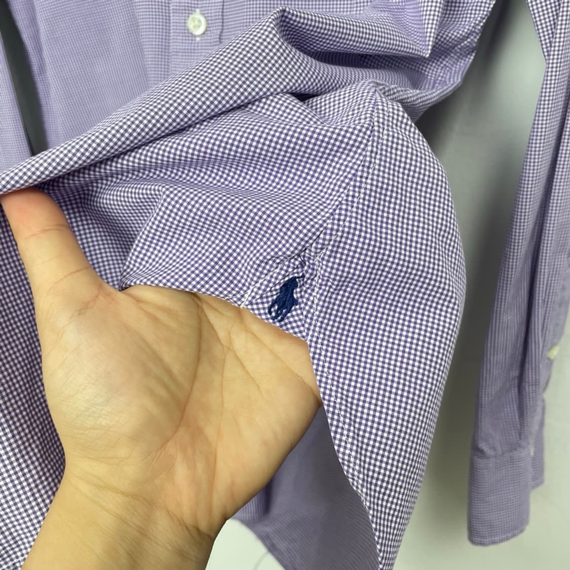 폴로 랄프 로렌 퍼플 마이크로체크 리젠트 셔츠 40-41 상품이미지4