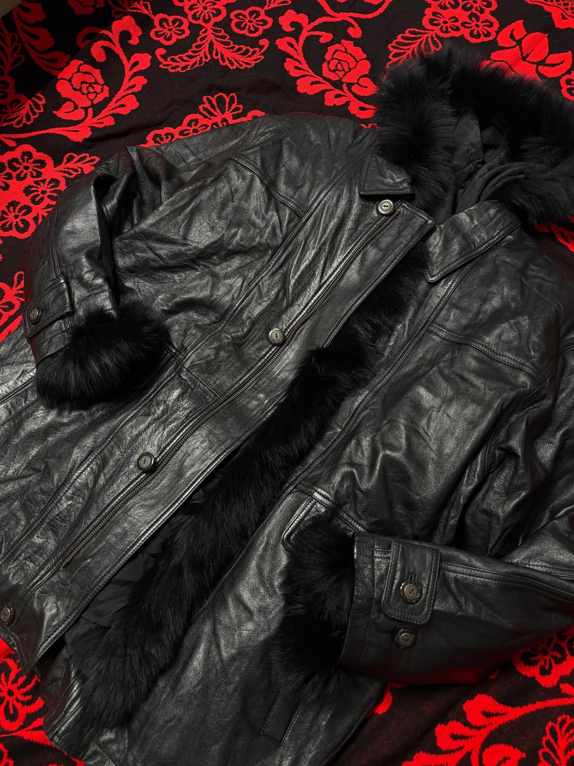 Grunge Punk Layerd trimming Fur hoodie 상품이미지6