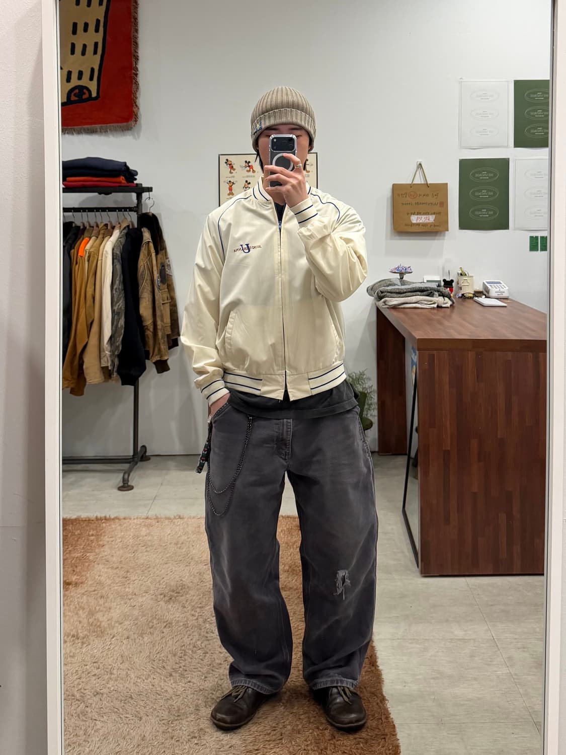 90s Velva Sheen 빈티지 봄버 스포츠 자켓 (made USA) 상품이미지2