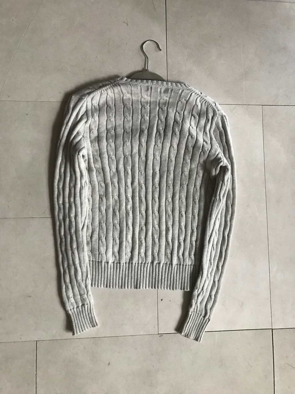 폴로 연그레이 케이블 니트 상품이미지10