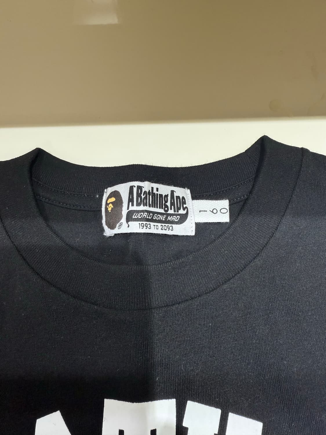 베이프 기본 컬리지 반팔티 블랙 상품이미지2