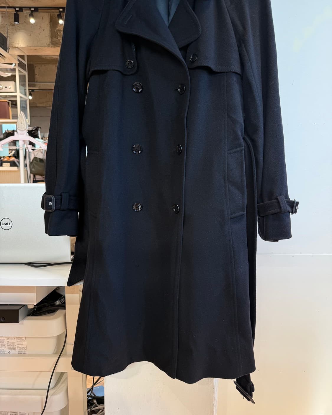 돌체앤가바나 블랙 캐시미어 혼방 트렌치코트 상품이미지6