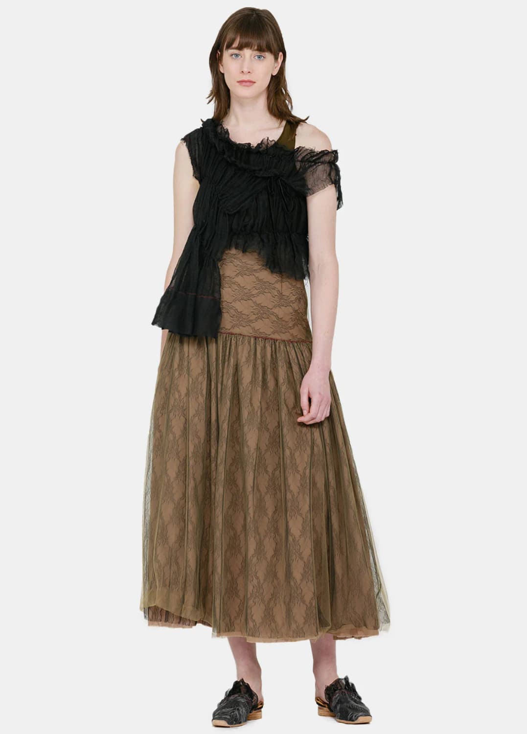 brown layered skirt 상품이미지3