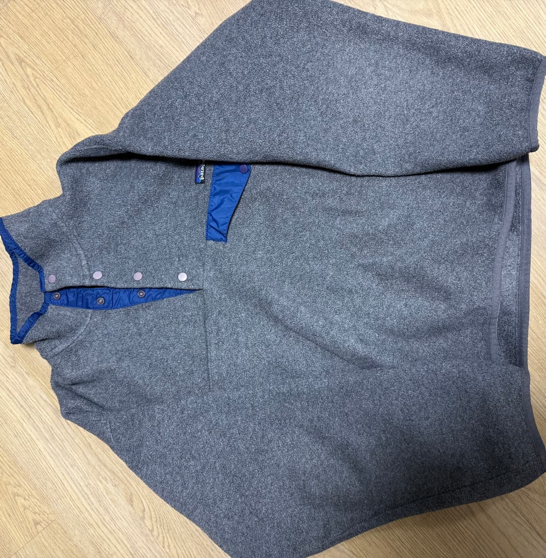 90's 파타고니아 신칠라 스냅티 블루/차콜그레이 남자 M사이즈 팝니다 상품이미지8